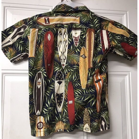 RJC Boys Authentic Hawaiian Button Down Shirt Size 8 Coconut Shell Buttons EUC - Picture 2 of 5